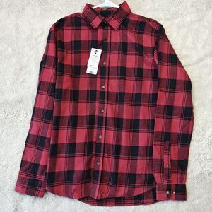 Jack & Jones Joshua Buffalo Shirt Men's S Brick Red Check Flannel NWT